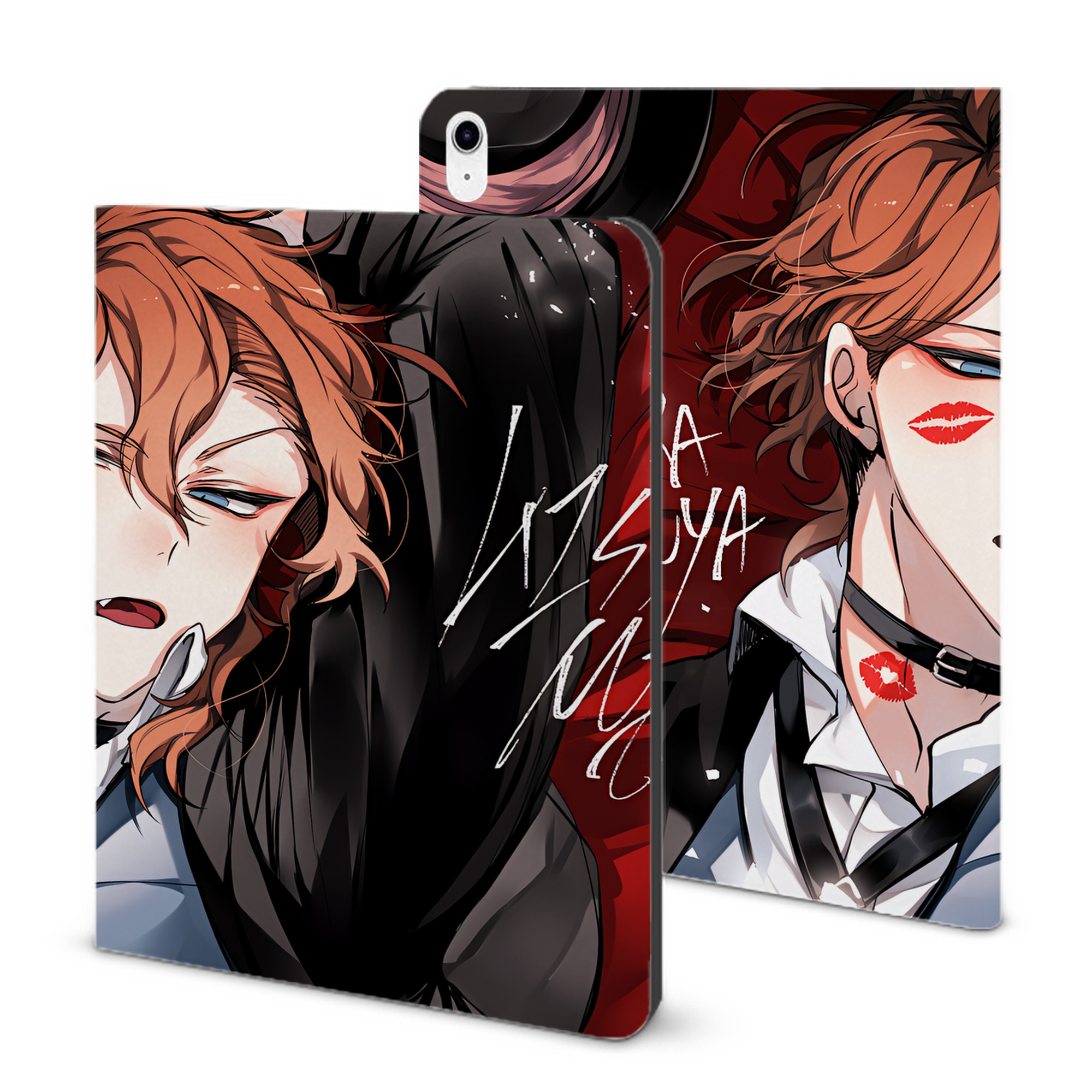 （画像用） 文豪ストレイドッグス Bungo Stray Dogs IPad ケース ブック型 PUレザー TPU 耐衝撃 軽量 薄型 ペン収納なし 全面保護 IPad 各モデル対応